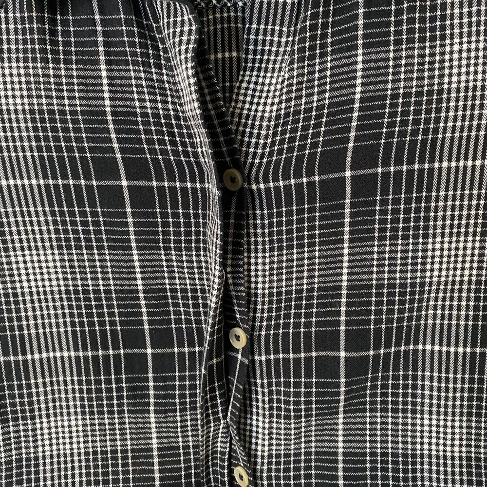 Foxcroft Cici Plaid Perfection Tunic Black Women's Size 14 Button-Up Long-Sleeve - Picture 7 of 12